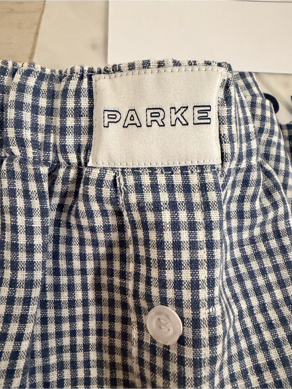Parke NEW Blue & White Gingham Boxers shorts medium Dunkin Collab cup - Picture 8 of 11